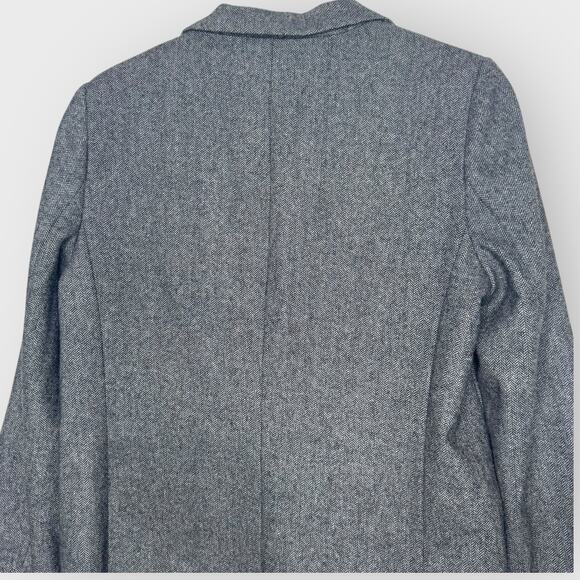 Reformation Camley Wool Blend Blazer Coat M Gray Herringbone Academia Chic - Picture 9 of 11